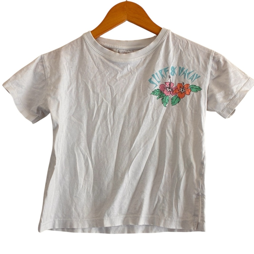 Zara | Crewneck graphic surf summer tee shirt